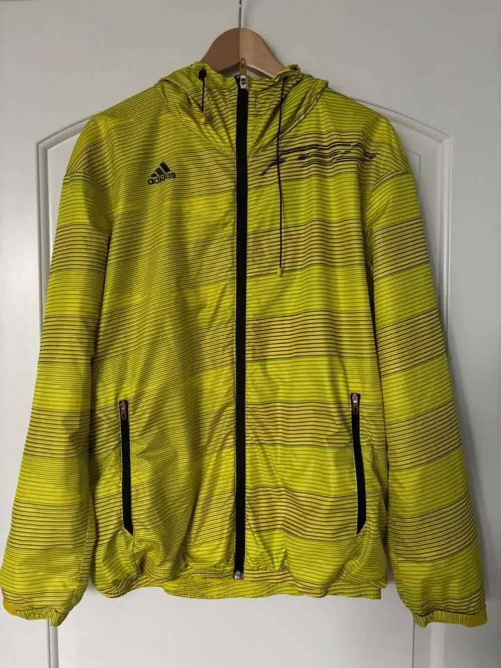 Adidas F50 Adizero AOP Woven Windbreaker Jacket Neon Yellow/Black Men's Size XL
